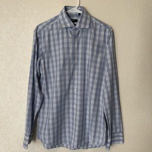 Hugo Boss Mens Button-up Plaid LS 40 15 3/4